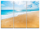 "Serene Beach and Sun Daylight" Beach Metal Wall Art, 3 Panels, 36"x28"