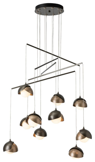 Brooklyn 10-Double Shade Mobile Pendant, Dark Smoke/Soft Gold, Standard