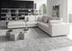 Perry Sectional 1 Arm Corner Open Sofa, Chalk Fabric