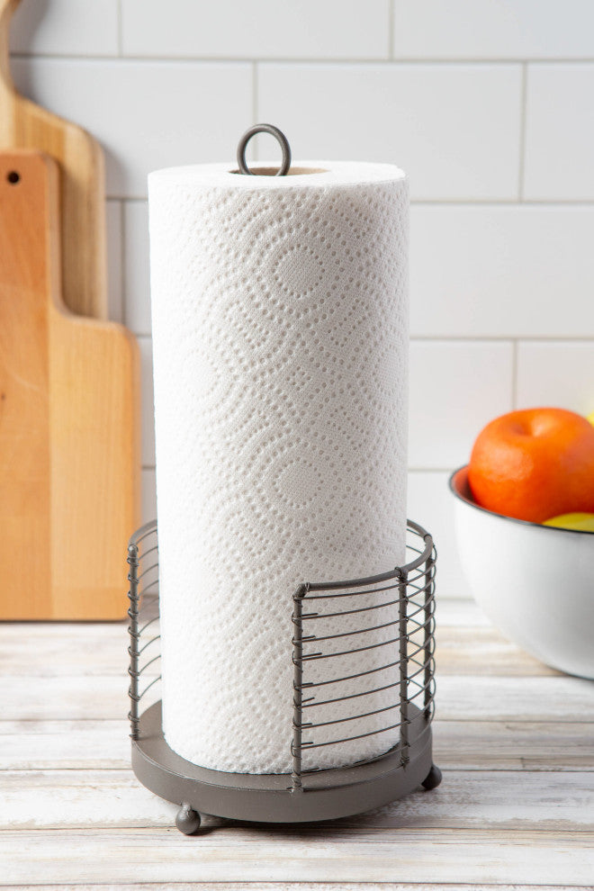 Vintage Wire Paper Towel Holder Grey