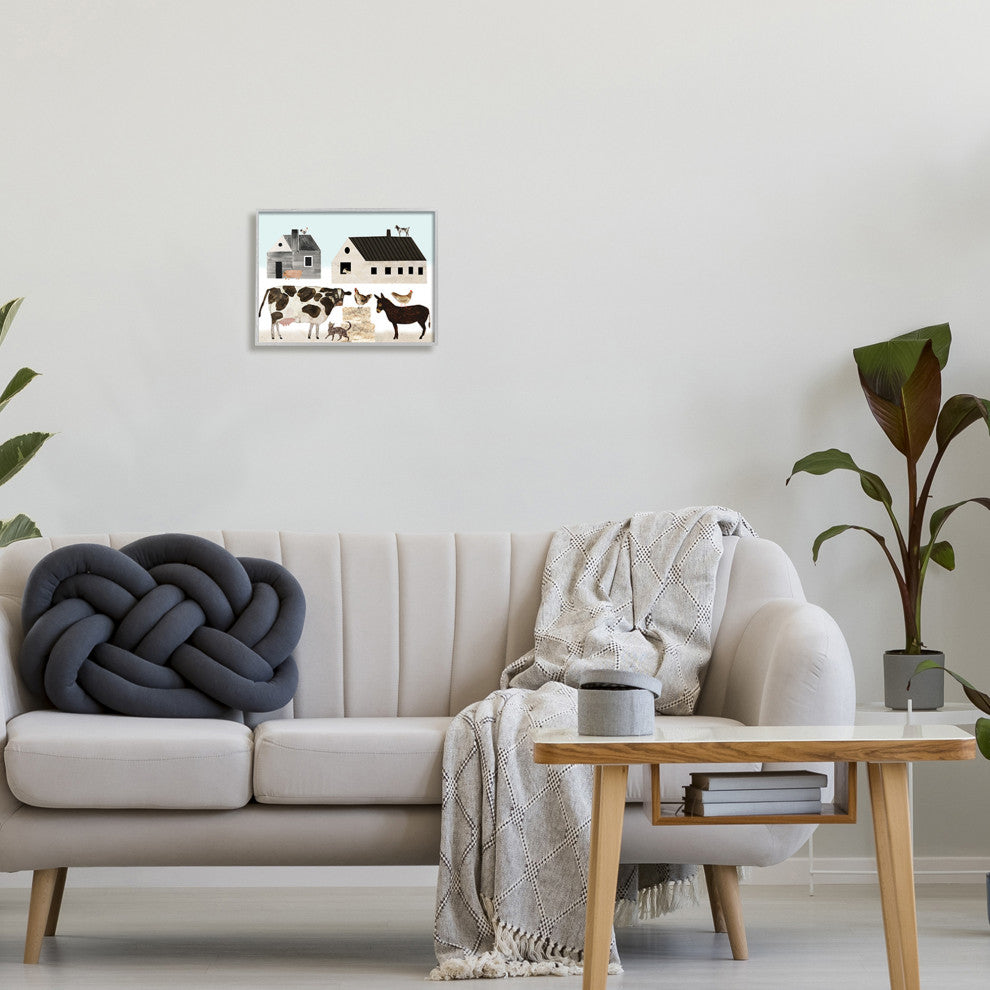 Minimal Farm Animals Barn and Home, 14 x 11