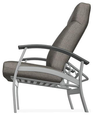 Belle Isle Cushion Outdoor Adjustable Back Chair, Thatch Ash/Graphite