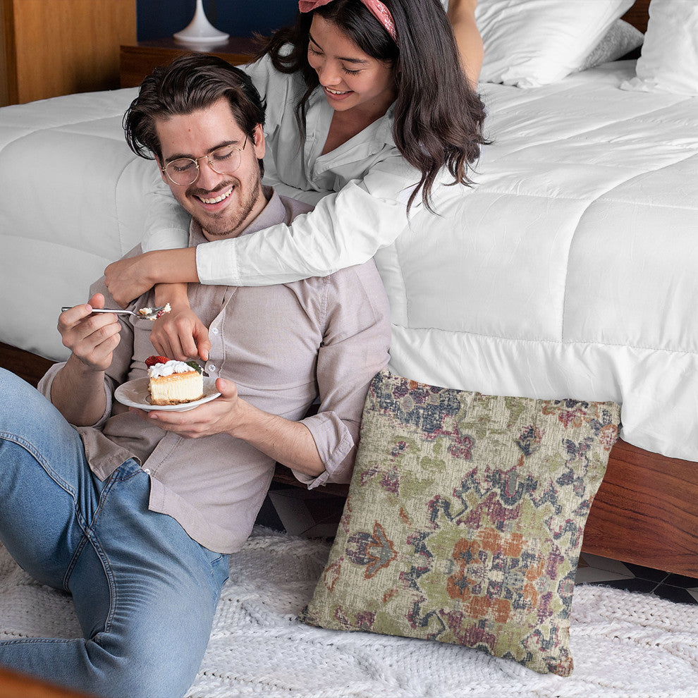 Plutus Multi-Color Mayan Damask Luxury Throw Pillow, 20"x30"