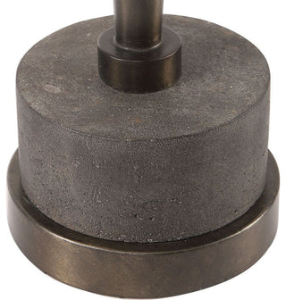 Uttermost Masika 11" Round Concrete and Metal Accent End Table in Gray/Bronze
