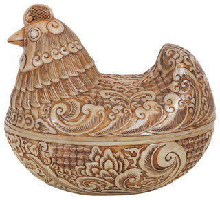 Imperial Faux Ivory Hen Box