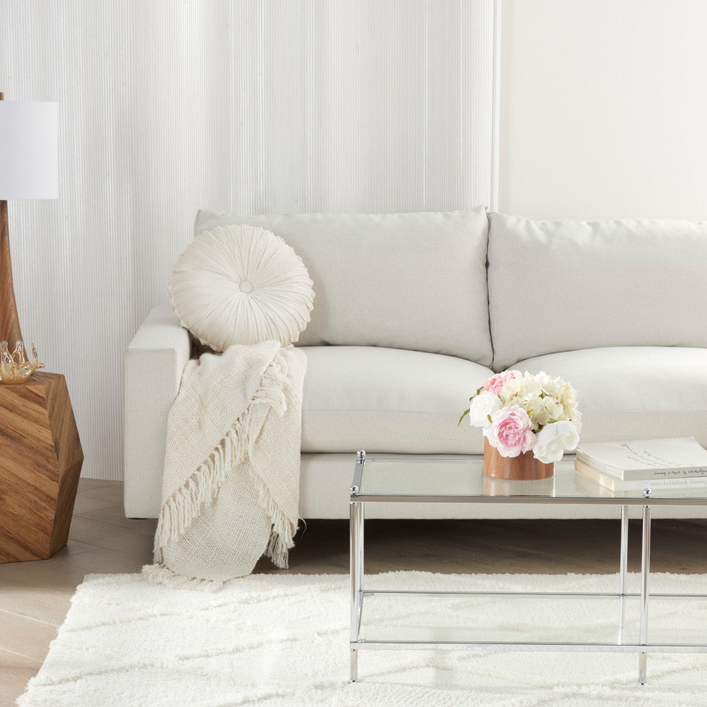Mina Victory RC813 Throw Pillow, Ivory, 16" x 16"Round