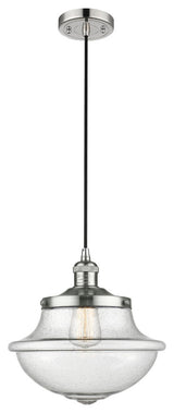 Large Oxford 1-Light Mini Pendant, Polished Nickel, Seedy