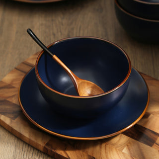 Stone Lain Brasa Stoneware 32 Piece Dinnerware Set, Blue