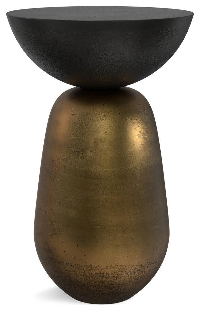 Clement Side Table, Black/ Antique Brass