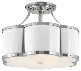 Hinkley Lighting Chance 3 Light Semi-flush Mount, Polished Nickel