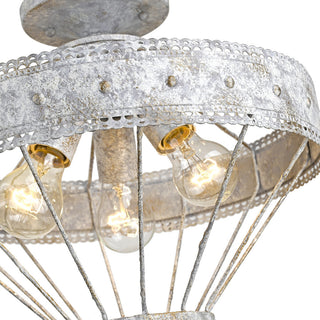 Golden Lighting 7856-SF Ferris 3 Light 15"W Semi-Flush Ceiling - Oyster