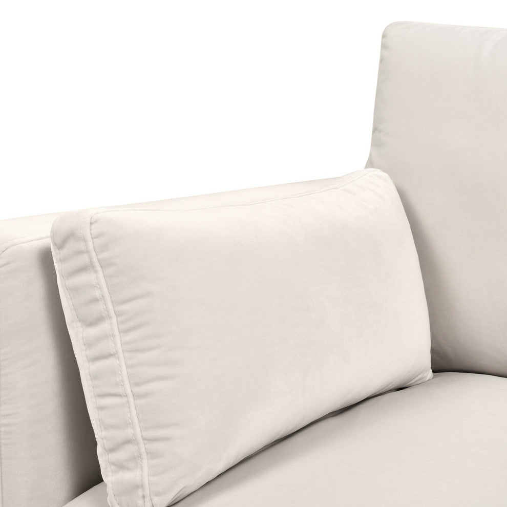 Knox 36" Modern Farmhouse Arm Chair, French Beige Performance Velvet