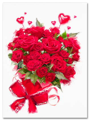 The Macneil Studio 'Valentine Roses' Canvas Art, 19"x14"