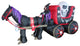Halloween Skeleton on Carriage With Huge Skull, 12'