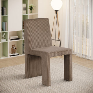 Benson Upholstered Dining Chair, Brown, Microsuede Corduroy