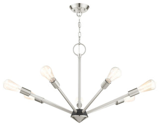 Livex Lighting Prague 7 Light Brushed Nickel With Black Accent Chandelier