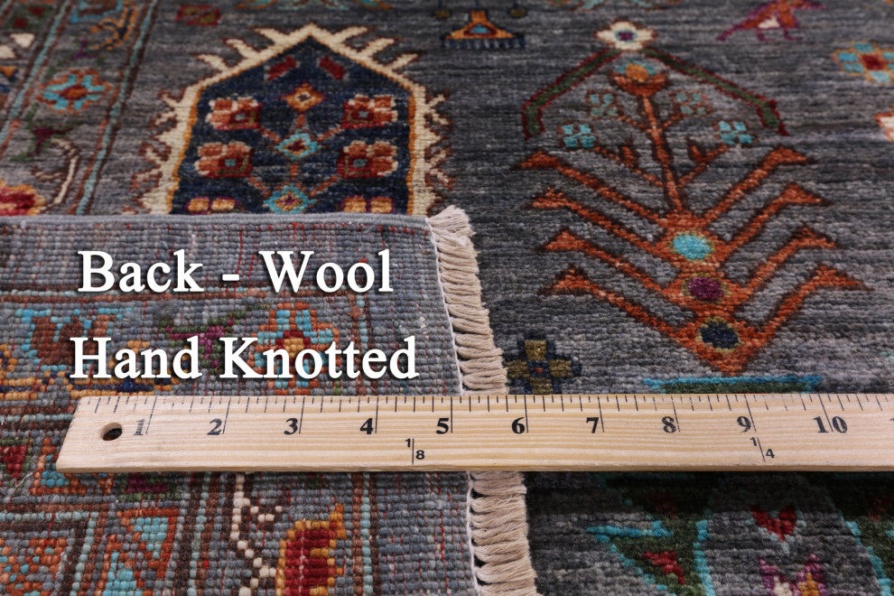 Fine Turkmen Ersari Handmade Wool Rug 6' 7" X 9' 9" - Q12483