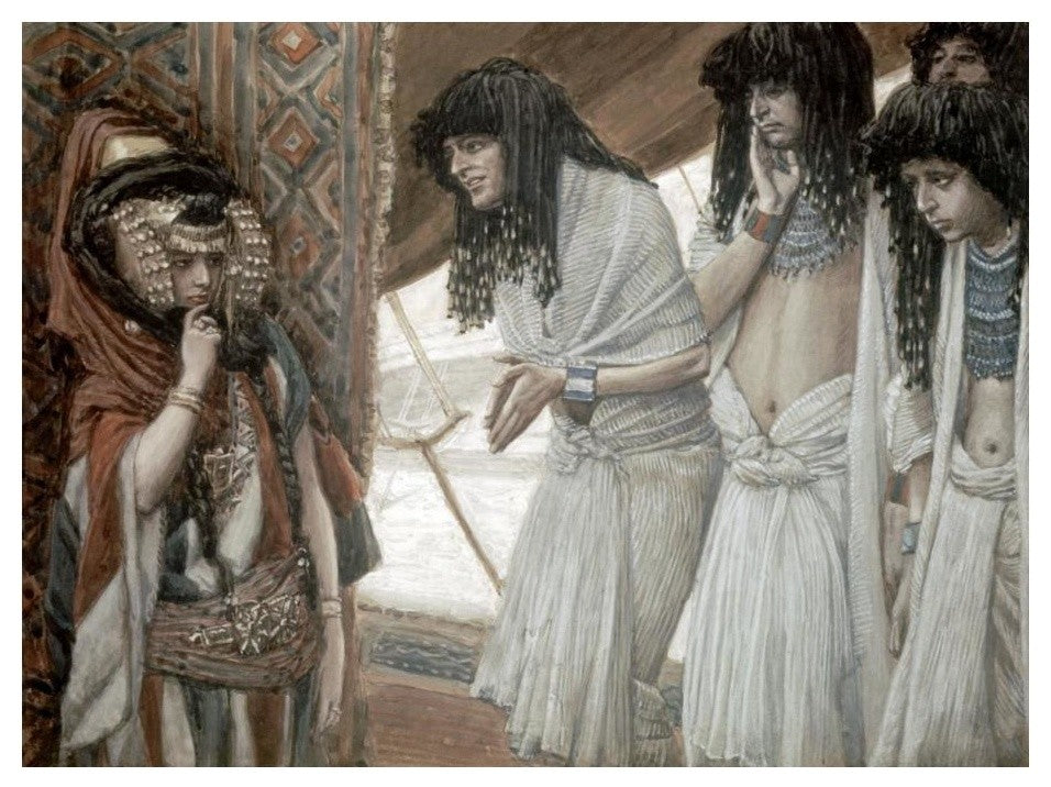 "Egyptians Admire Sarah's (Sarai) Beauty" Paper Print by James Tissot, 24"x18"