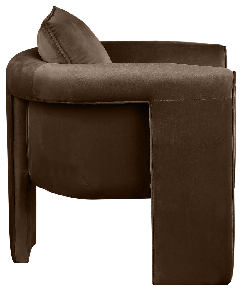 Sloan Velvet Accent Chair, Brown