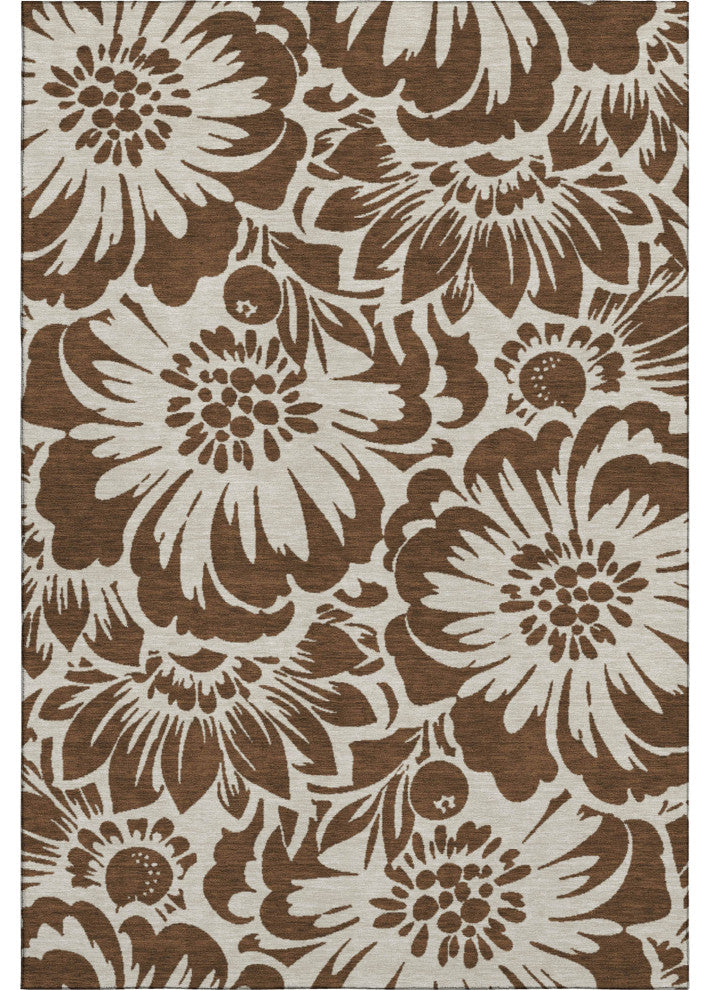 Premium Machine Washable Mayfield AMF551 Brown 3' x 5' Rug