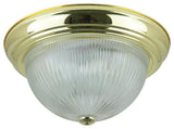 13" Decorative Dome Ceiling Fixture Polished Brass Clear Glass