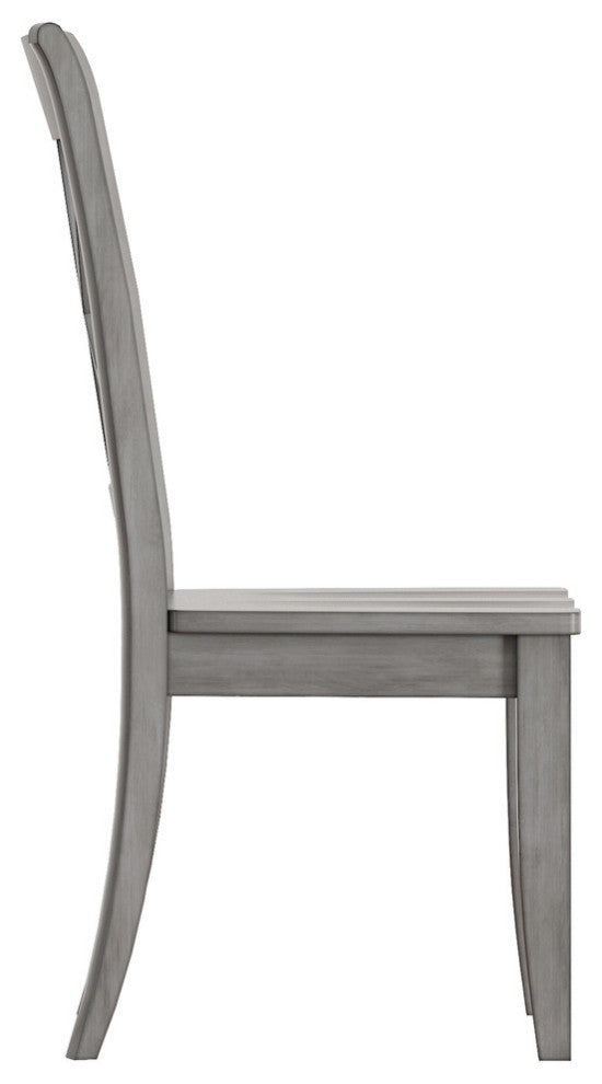Arbor Hill X Back Wood Dining Chair, Set of 2, Antique Grey