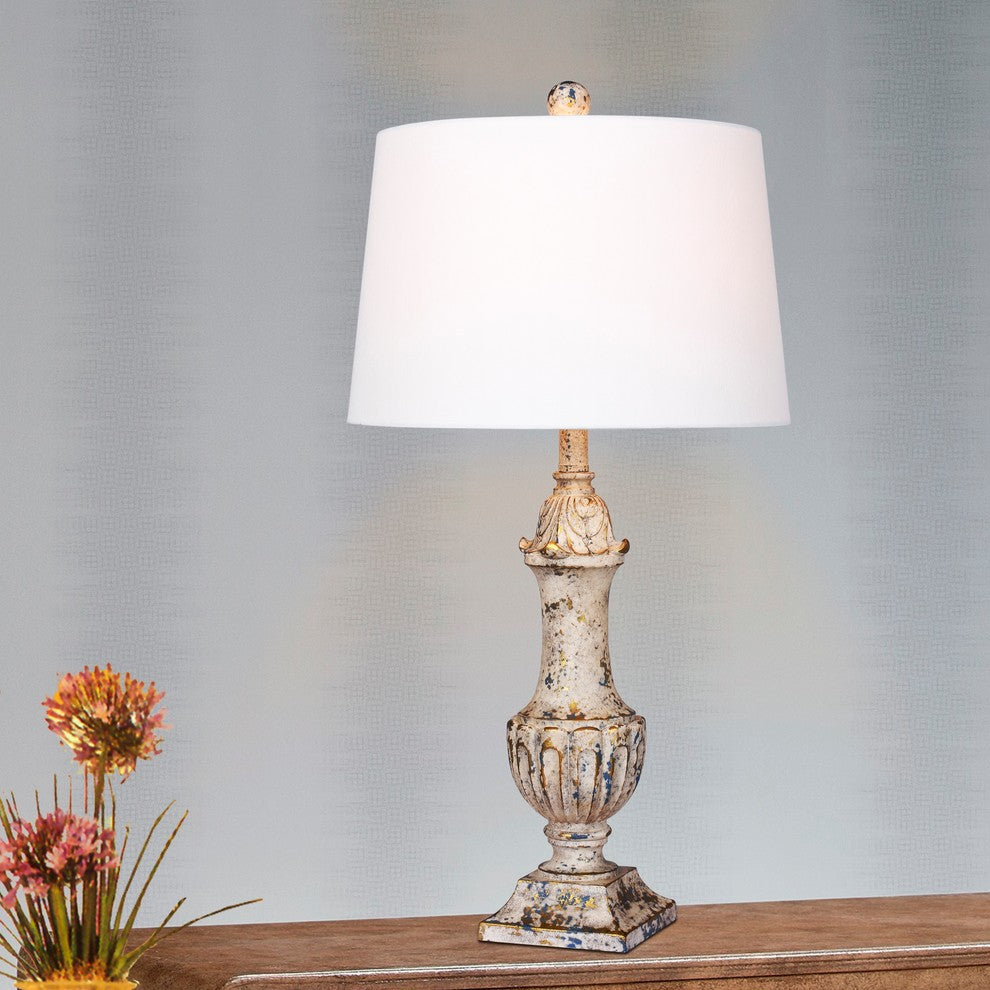Urn Resin Table Lamps, Antique Ivory, 29.5"