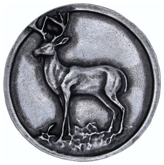 Whitetail Round Deer Knob, Pewter