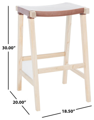 Safavieh Aariz Rectangle Barstool, Cognac/Natural