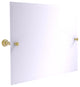 Carolina Frameless Landscape Tilt Mirror with Beveled Edge, Unlacquered Brass