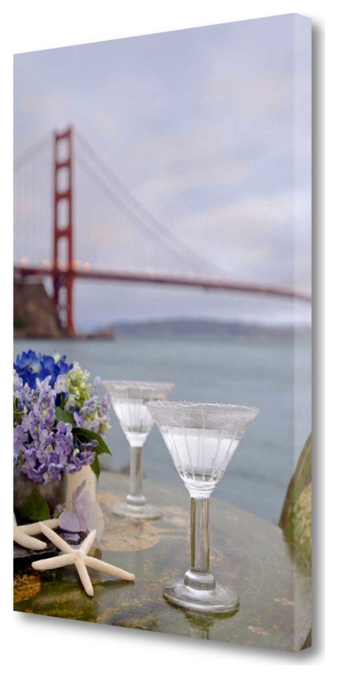 Beach Date For Two Golden Gate Bridge 4 Giclee Wrap Canvas Wall Art