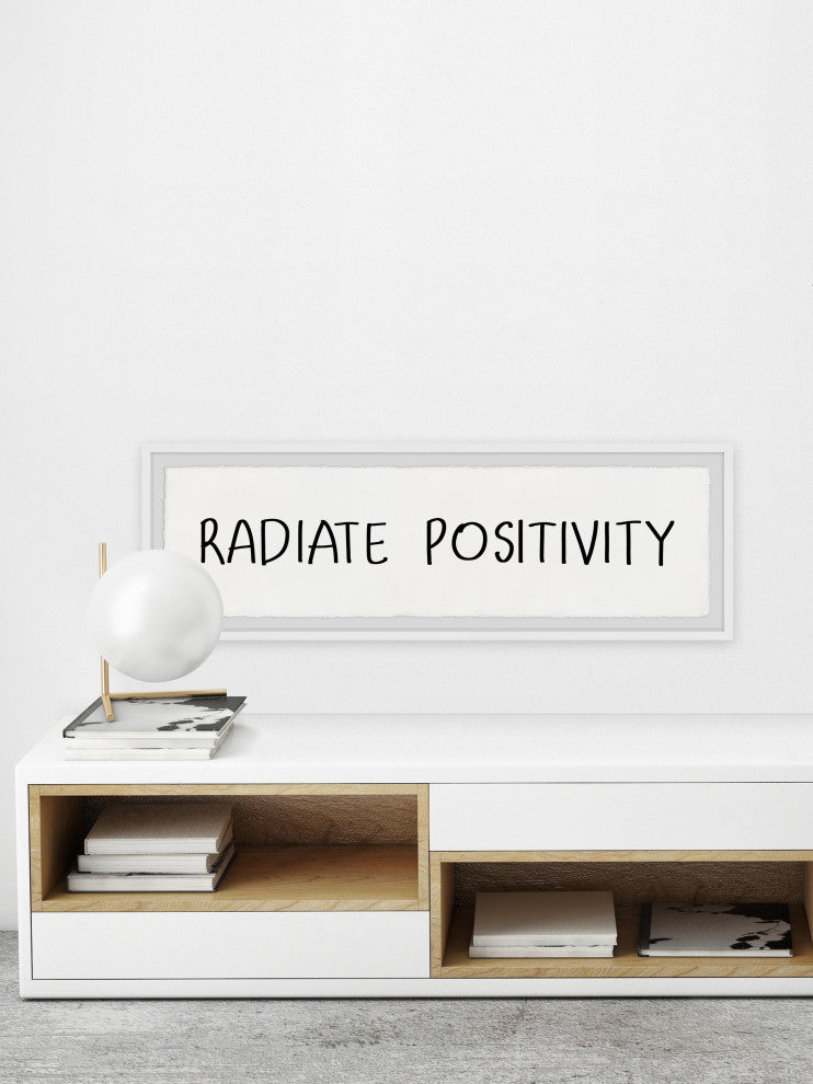 "Power of Positivity" Framed Painting Print, 45x15