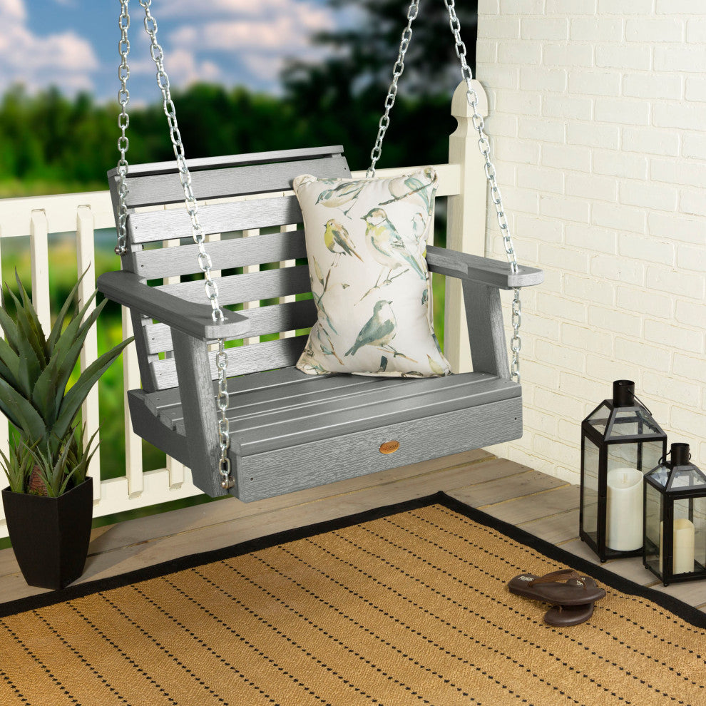 Weatherly Single Seat Swing, Weathered Acorn, Coastal Teak