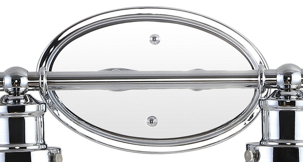Beverly 15" 2-Light Iron/Seeded Glass Classic Cottage LED Vanity Light, Chrome