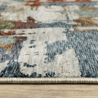 Harlan Modern Psychedelic Polyester Area Rug 6'7" x 9'6"