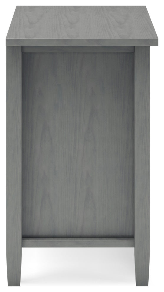 Warm Shaker Solid Wood Bedside Table, Fog Grey