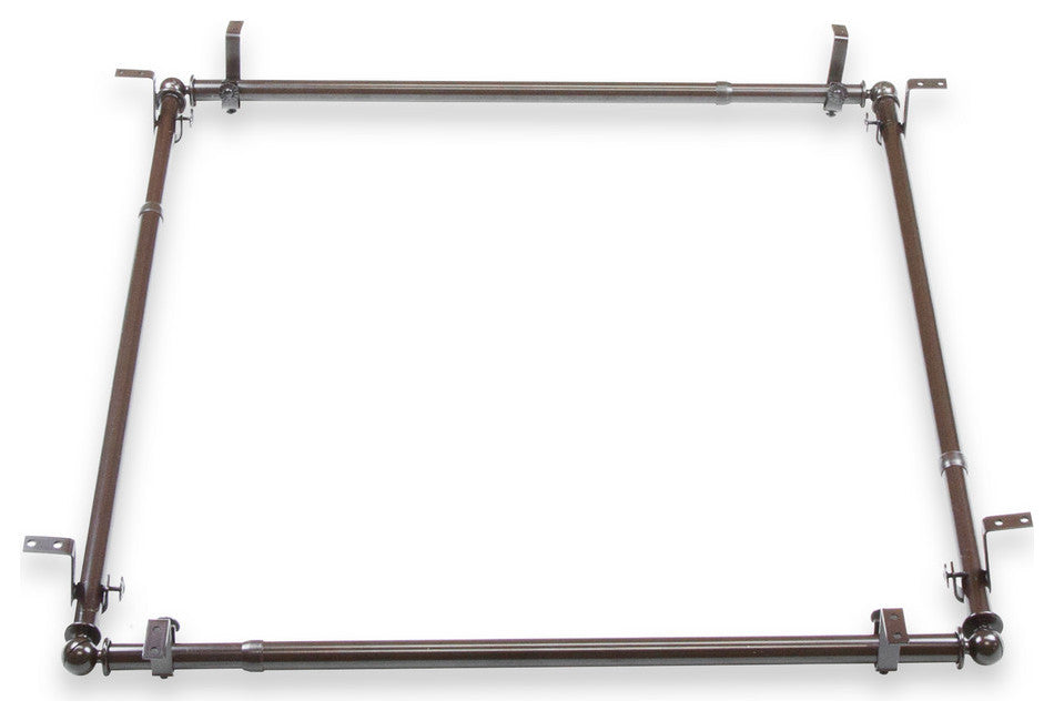 Julie Multi Angle Ceiling Rod 66-120", Cocoa, Four Sided