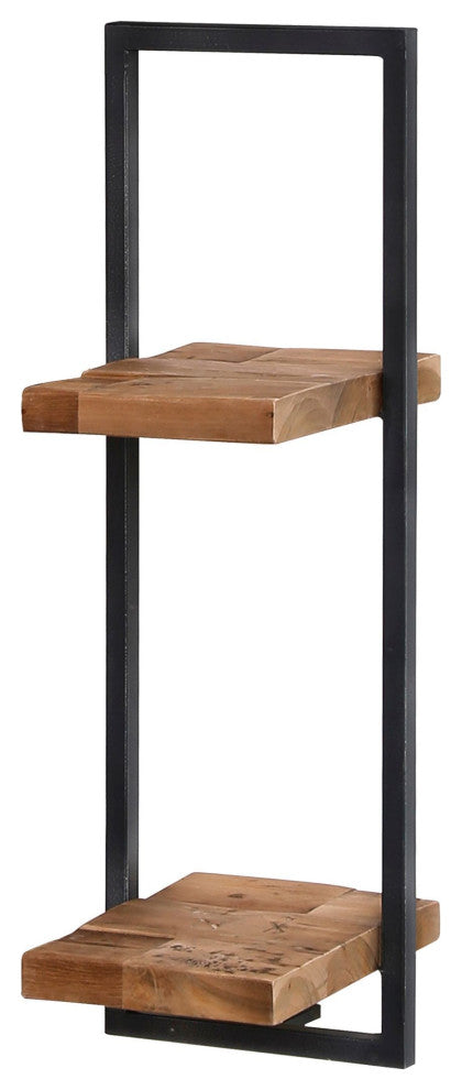 D-Bodhi 10" Wide Metal Frame 2-Tiered Wall Shelf