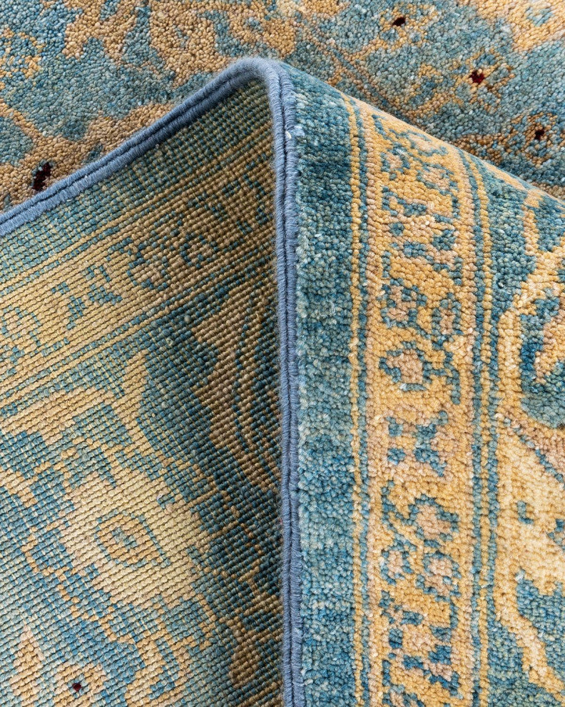 Overdyed, One-of-a-Kind Hand-Knotted Area Rug Blue, 6'1"x9'0"