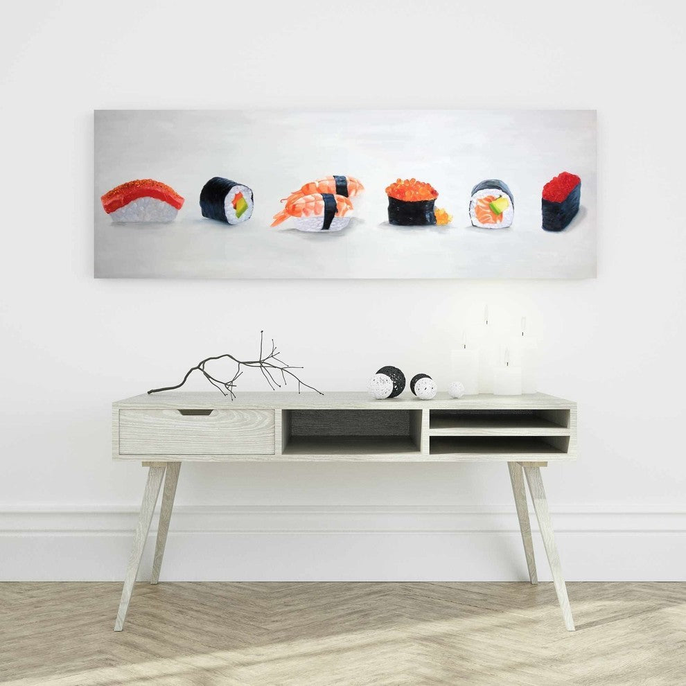 Sushis Watercolor Painting Print on Wrapped Canvas