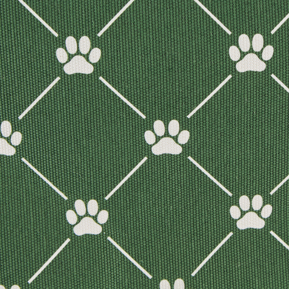 Polyester Pet Bin Trellis Paw Hunter Green Rectangle Large 17.5x12x15