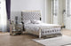 Galera Tufted and Mirrored Bed, Gray, Queen