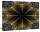 Symmetrical Gold Fractal Flower, Abstract Canvas Art Print, 40x30