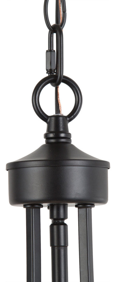 LNC 4-Light Matte Finish Modern Fabric Shade Chandelier, Black