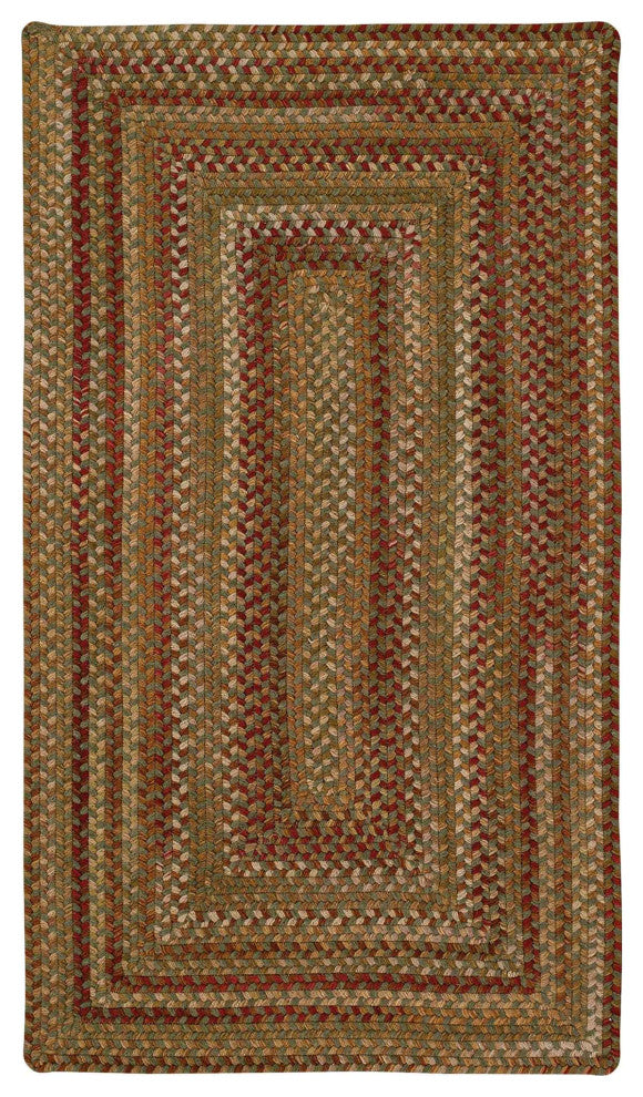 Capel Manchester Sage Red Hues 0048_200 Braided Rugs - 4' X 6' Concentric Rectan