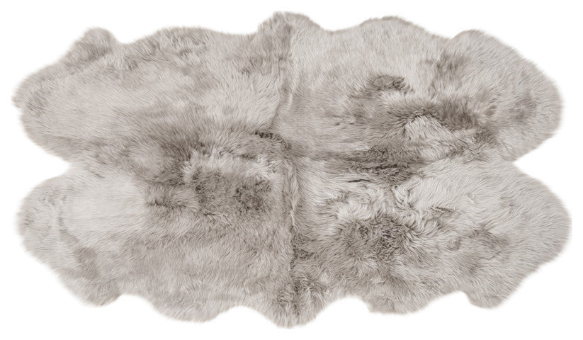 Classic Sheepskin Quarto Pelt 3'x5' Rug, Chateau Gray