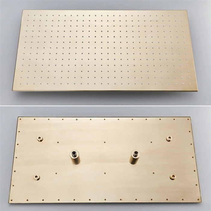 Carpi 20*40" Digital LED Brushed Gold Rainfall Shower System and Handheld Shower