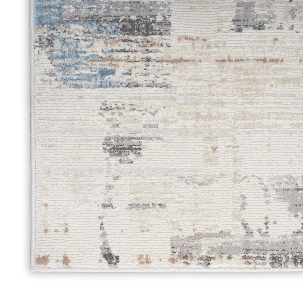 Calvin Klein CK022 Infinity 9' x 12' Ivory Grey Blue Modern Indoor Rug