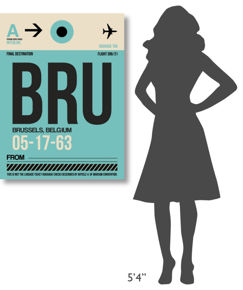 "BRU Brussels Luggage Tag 1" Fine Art Print