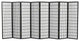 5' Tall Window Pane Shoji Screen, Black, 8 Panels